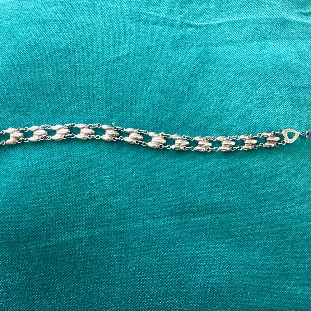 Vintage Sterling Silver Link Bracelet – Adjustable 16.5–18 cm, Lightweight